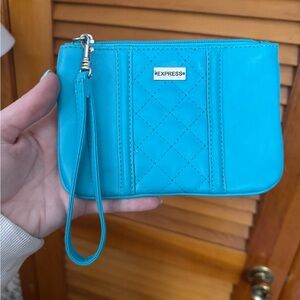 Express Turquoise Quilted Wristlet